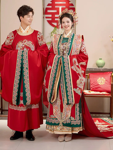 租赁明制汉服婚服凤冠霞帔新款 嫁衣结婚出租 重工礼服古代新娘款