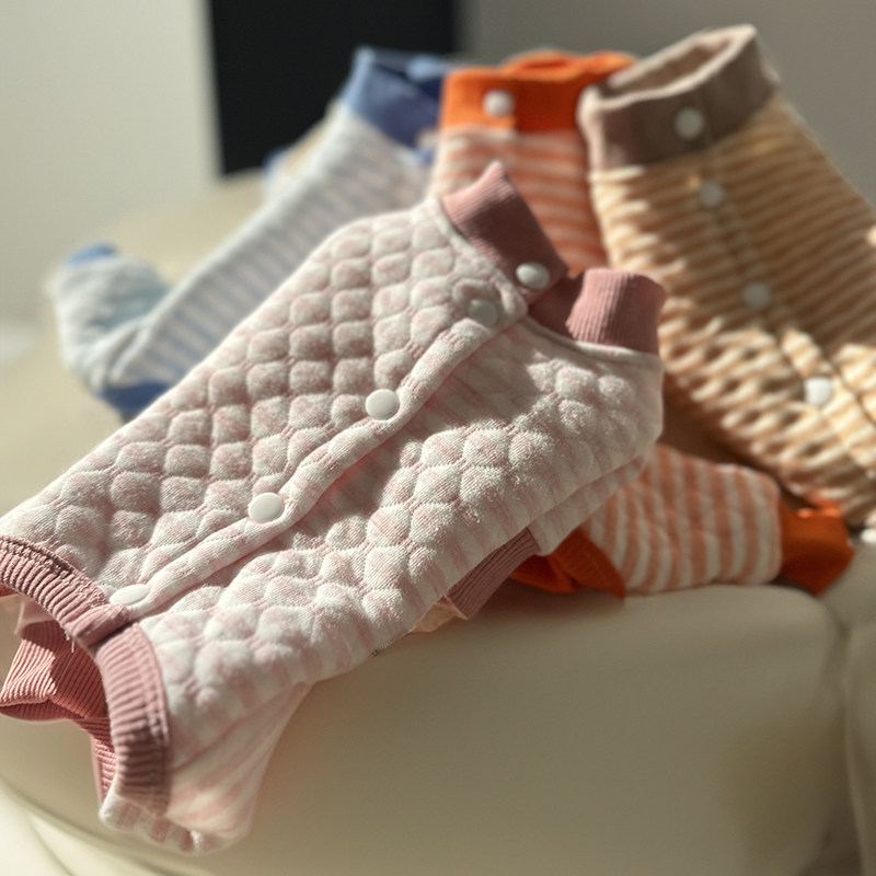 约克夏护肚子比熊纯棉条纹长袖保暖秋冬小型犬西施母狗四脚夹棉衣,宠物/宠物食品及用品,狗宠物服装/雨衣,淘宝优惠券,粉丝福利购,淘宝优惠卷