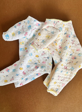 宠物比熊小型犬夹棉四脚泰迪秋冬长袖纯棉约克夏马尔济斯家居睡衣