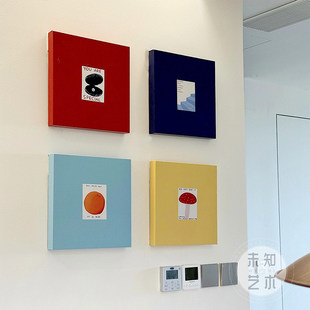 饰画彩色抽象艺术玄关背景墙壁画高级感餐厅画 多巴胺包豪斯客厅装