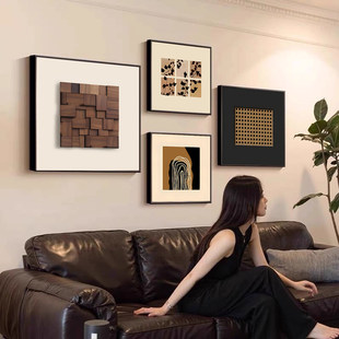 中古风客厅法式 饰画抽象组合高级感餐厅壁画 艺术挂画沙发背景墙装