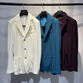 复古网眼透气港风纯色oversize西装 正装 商务3粒扣西服男女外套