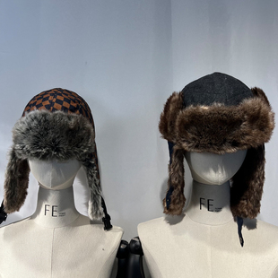 外贸出口撤柜仿皮草毛绒雷锋帽男女秋冬保暖防风飞行员帽子户外