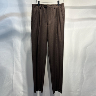 硬货撤柜羊毛面料秋冬休闲男士商务西服裤男羊毛纯色双折直筒西裤