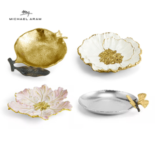Michael Aram手工石榴系列金色石榴盒水果碗摆件送礼乔迁礼饰品盘