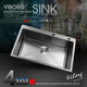 VIBORG域堡 4mm厚手工水槽304不锈钢厨房水槽单槽洗菜盆厨房星盆