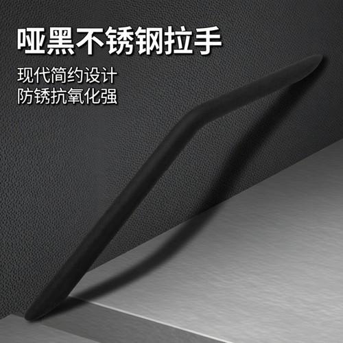 域堡 哑黑304不锈钢柜子拉手柜门拉手衣柜抽屉橱柜厨柜双孔长把手 - 封面