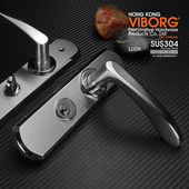 VIBORG域堡 房门锁304不锈钢机械门锁卧室卫生间室内门锁190面板