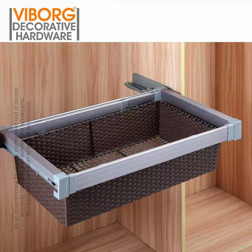 viborg域堡衣柜拉篮置物篮衣橱伸缩裤架藤篮推拉储物篮收纳手织篮 - 封面