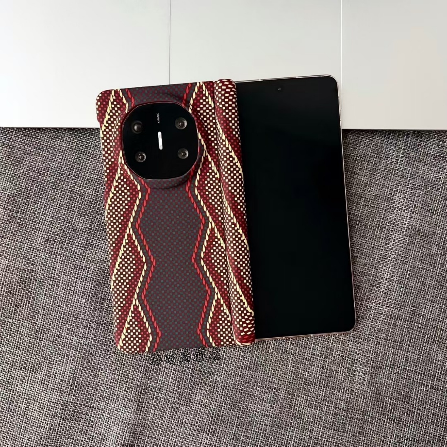 超薄赤蛇权杖适用华为MateX6/x5磁吸中轴折叠屏手机壳三星ZFold7碳纤维纹荣耀V5高端商务W24防摔保护套x3典藏