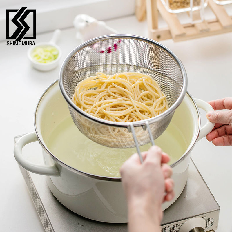 日本304不锈钢漏勺深型捞面滤油