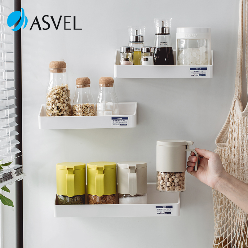 日本asvel免打孔壁挂无痕置物架
