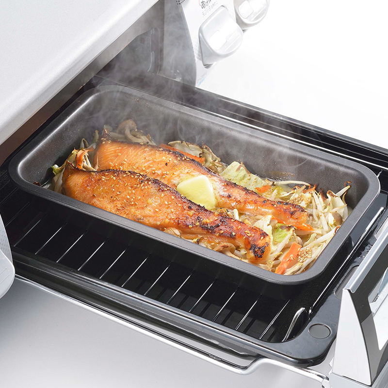 进口下村烤盘烤箱用长方形不粘焗饭方形L迷你烘培模具小披萨盘