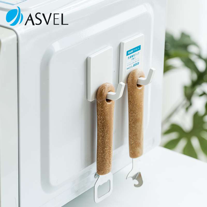 日本asvel磁吸挂钩免打孔厨房门后无痕浴室毛巾帽子收纳钥匙挂架