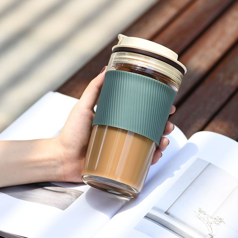 随手玻璃杯女便携可爱泡茶咖啡杯水杯子大容量网红随行杯吸管