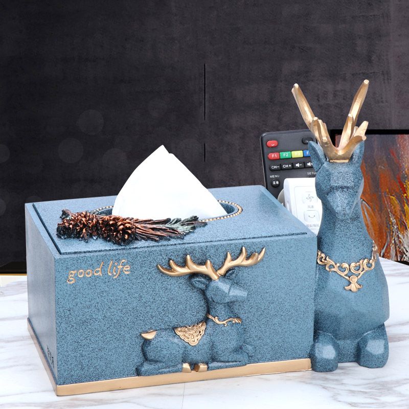 北欧ins几何鹿纸巾盒创意客厅家用餐巾纸抽纸盒遥控器收纳盒桌摆