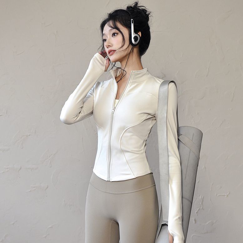 运动外套女长袖瑜伽服修身显瘦运动服防晒衣女外穿思露同款健身衣