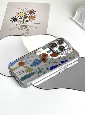 花事未了 | So so Lab | 原创适用于苹果手机壳高级感iphone16promax新款16pro16plus | 小众艺术镜面手机壳