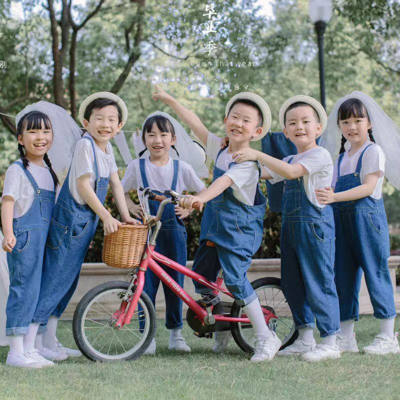 出租牛仔舞蹈背带裤男女夏卫衣劳动最光荣表演服儿童毕业季演出服,童装/婴儿装/亲子装,儿童演出服,淘宝优惠券,粉丝福利购,淘宝优惠卷