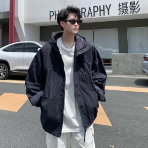 709-JK32-P135 单人  春季新款 阔版纯色带帽夹克图片