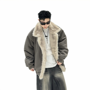 709-MY1801-P160冬季新款 单人 座山雕毛领加厚派克服棉衣图片