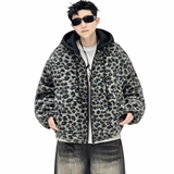 709-MY1811-P150 冬季新款 单人 宽松休闲豹纹带帽加棉外套,女装短外套,星座709, 709-MY1811-P150 冬季新款 单人 宽松休闲豹纹带帽加棉外套,女装短外套,星座709,
