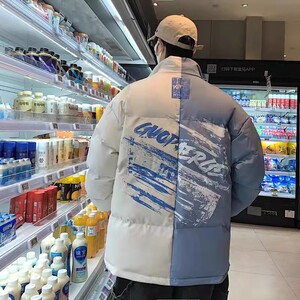 709-MY905-P100 冬季港风单人加厚拼色工装棉服潮流百搭外套图片
