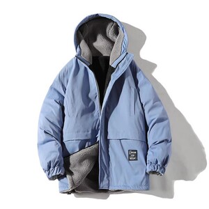709-MY601-P130 情侣冬季白底加厚羊驼毛双面穿百搭棉衣外套男图片