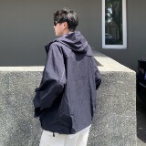709-JK32-P135单人秋季新款阔版纯色带帽夹克，男装夹克，星座709