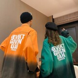 709-JK807-P105春秋牛仔扎染渐变印花百搭宽松休闲夹克外套情侣，男装夹克，星座709