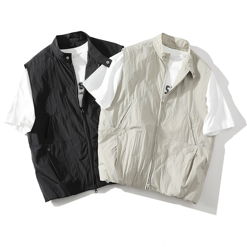 709-MJ97-P65白底春季新款阔版百搭外穿休闲马甲，男装背心/马甲，星座709