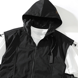 709-MJ92-P65白底新款春季阔版连帽走秀款马甲坎肩，男装背心/马甲，星座709