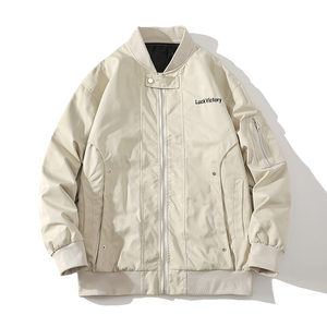 709-JK886-P80 春秋百搭美式飞行员棒球服夹克休闲宽松外套  白底图片