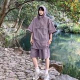 709-TZ13-P95单人夏季新款宽松短袖连帽套装，男装休闲套装，星座709
