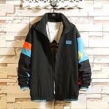 709-JK97-P80原创港风夹克拼色开衫潮流休闲百搭外套简约挂拍，男装夹克，星座709
