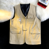 709-MJ19-P65春秋休闲v领复古潮流灯芯绒开衫马甲大码百搭平铺，男装背心/马甲，星座709