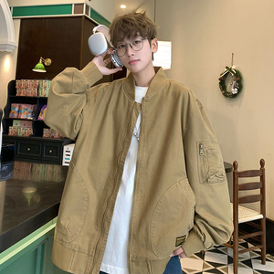 709-JK915-P135 春秋情侣棒球领全棉水洗复古工装夹克外套，男装夹克，星座709