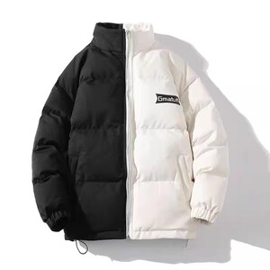 709-MY905-P100 冬季港风白底加厚拼色工装棉服潮流百搭外套图片