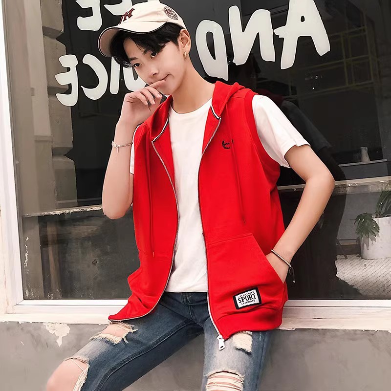 709-W16-P35春季单人马甲背心外套连帽修身男女学生班服大码，男装背心/马甲，星座709