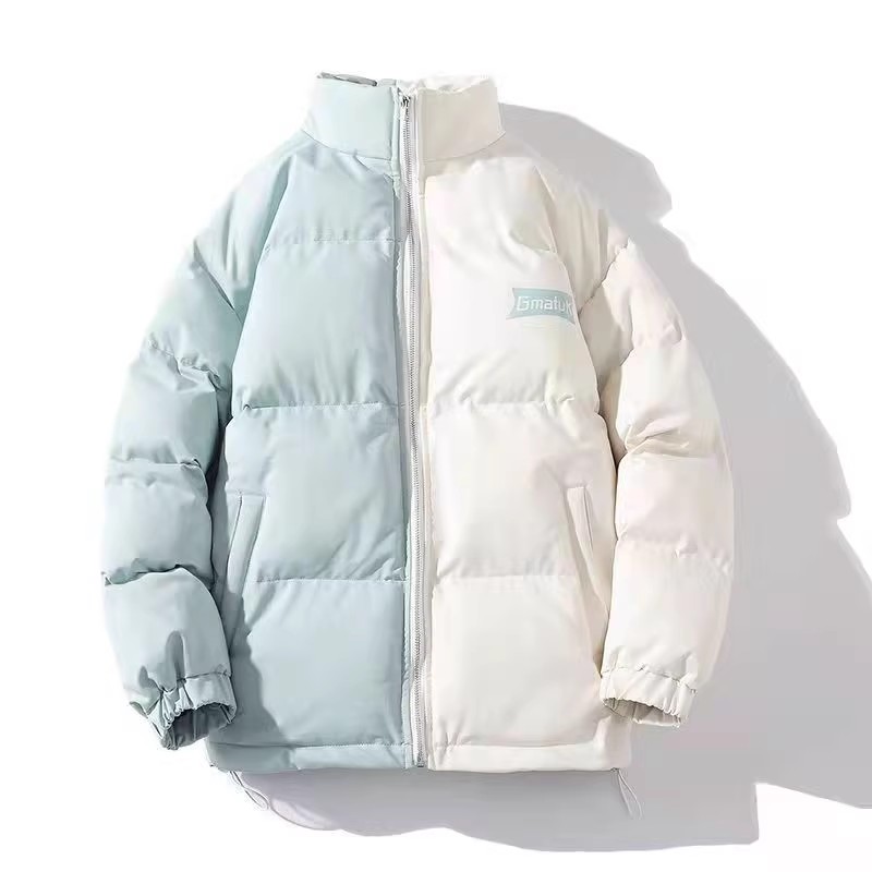 709-MY905-P100冬季港风白底加厚拼色工装棉服潮流百搭外套,男装棉衣,星座709