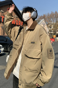 709-JK900-P110 秋季宽松美式飞行员夹克工装休闲外套大码男图片