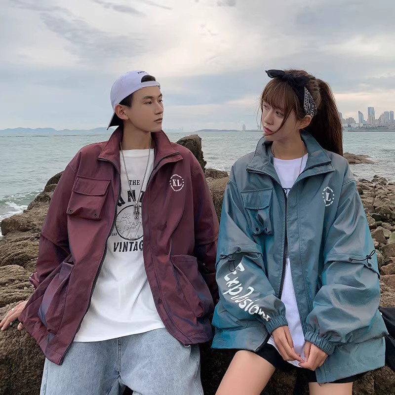 709-JK93-P85春秋原创小众工装渐变色休闲百搭夹克外套情侣，男装夹克，星座709