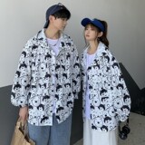 709-F181-P6023夏挂拍情侣大码笑脸印花学生防晒衣抽绳日系宽松，男装防晒衣，星座709