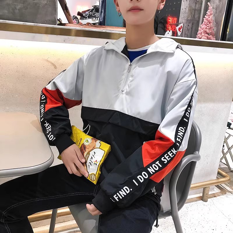 709-JK06-P60单人连帽宽松口袋外套夹克冲锋衣学生情侣潮,男装夹克,星座709