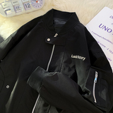 709-JK886-P80春秋百搭美式飞行员棒球服夹克休闲宽松外套平铺，男装夹克，星座709