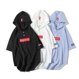 709-T02P3523夏外贸跑量大码学生情侣港风日系潮牌连帽T恤透气，男装T恤，星座709