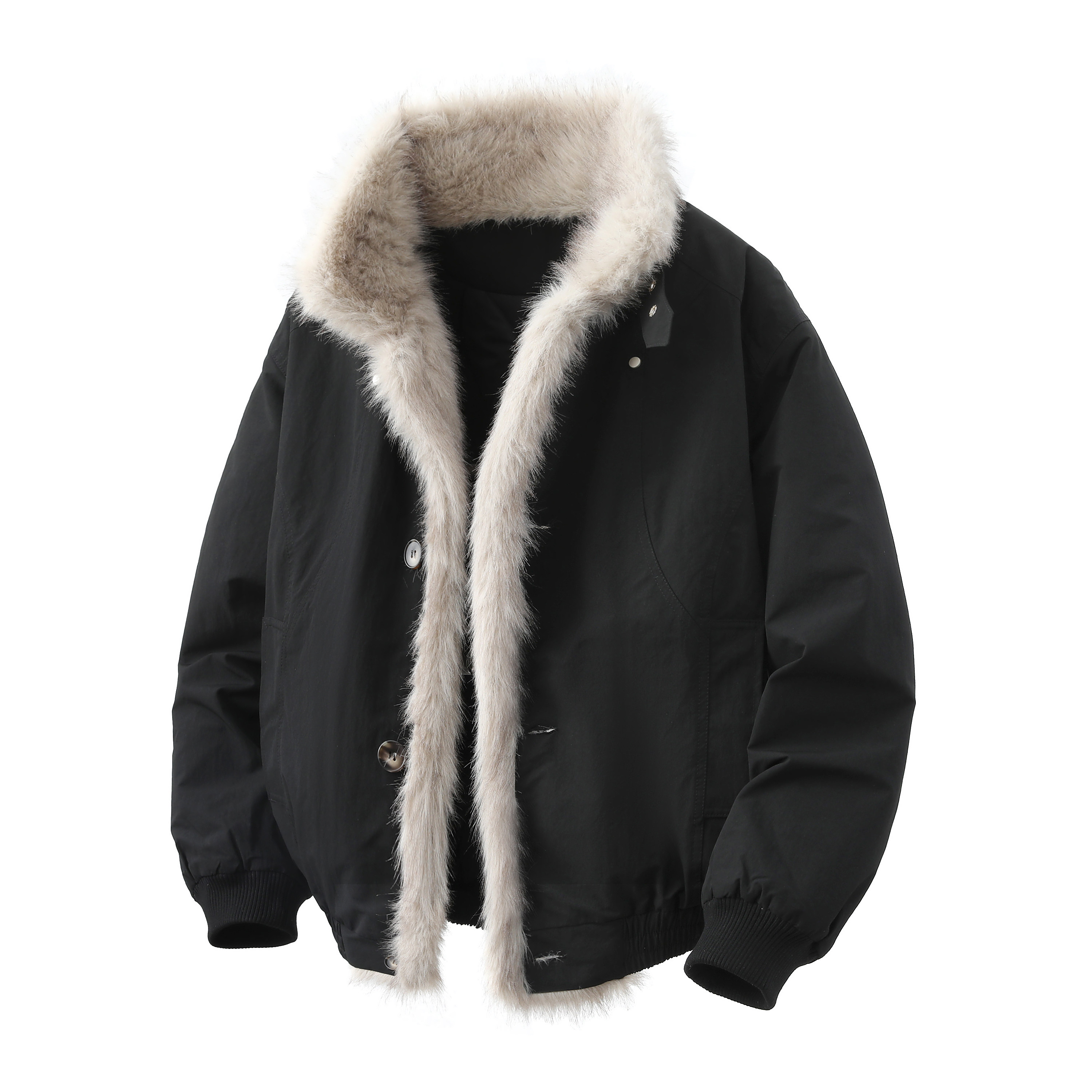 709-MY1801-P160冬季新款白底座山雕毛领加厚派克服棉衣,男装棉衣,星座709