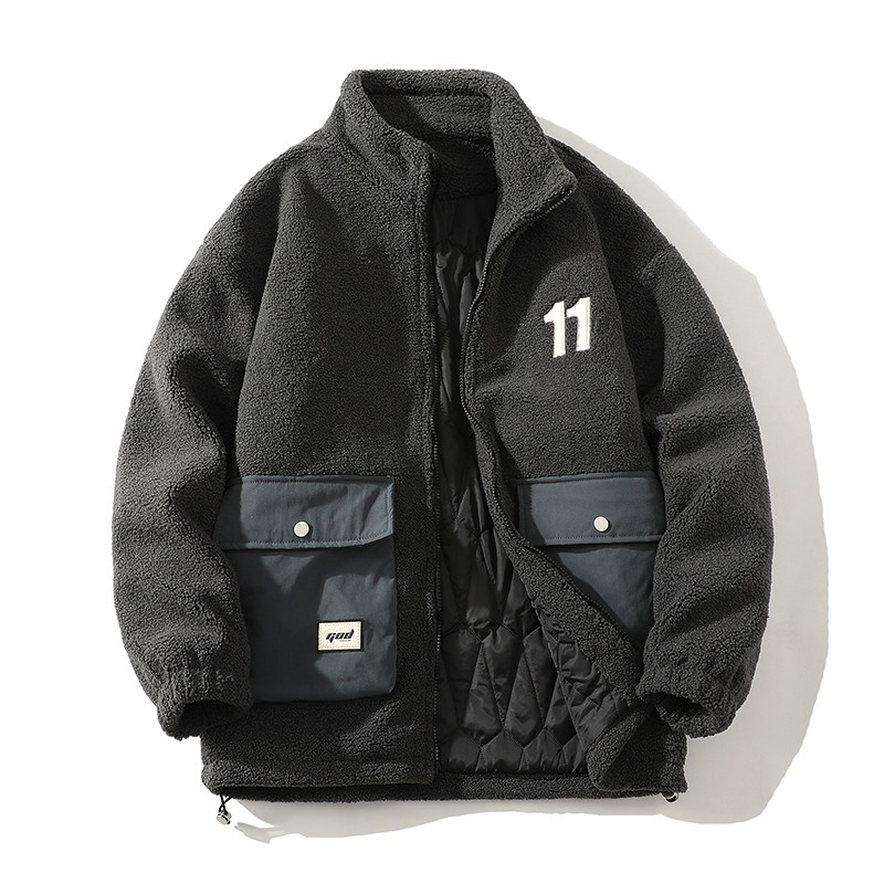 709-MY1622-P135冬季羊羔毛立领刺绣大口袋加厚棉衣外套情侣,男装棉衣,星座709