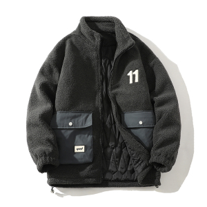 709-MY1622-P135 冬季羊羔毛立领刺绣大口袋加厚棉衣外套情侣图片