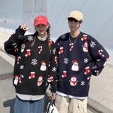 709-MY51-P90春秋毛衣圣诞老人针织套头圆领大码卫衣情侣，男装针织衫/毛衣，星座709